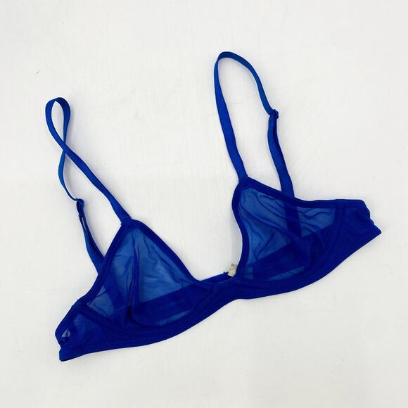 Free people blue mesh triangle unlined bra - Picture 2 of 4